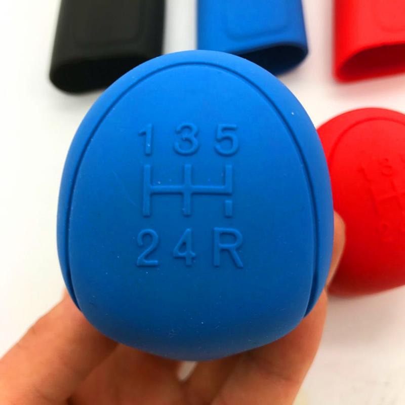 Car Silicone Gear Shift Knob Cover Universal Silicone Gear Cover Non-slip Handbrake Protective Covers Car Interior Accessories
