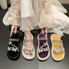 Bow thick bottom cover toe cool slippers women's outer wear 2025 summer new fashion muffin rhinestone slippers