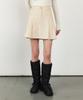 CITYBREEZE Corduroy Pleated Mini Skirt_Cream