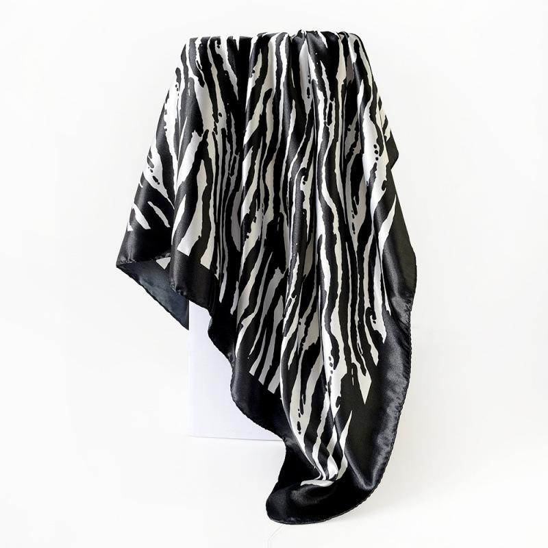 90cm silk scarf zebra pattern women s new arrival bag headscarf shawl artificial silk satin printing square scarf 90x90cm