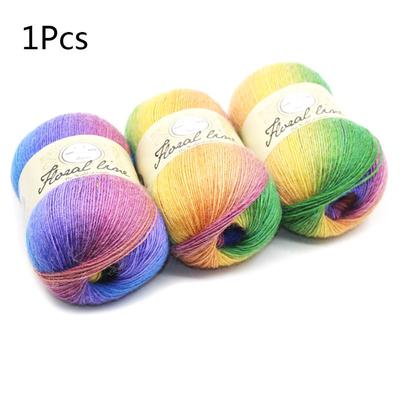 Weiches Kammgarn-Garn, Regenbogen-Farbverlauf, DIY-Baby-Strickwolle, Schal, Häkelgarn-Zubehör