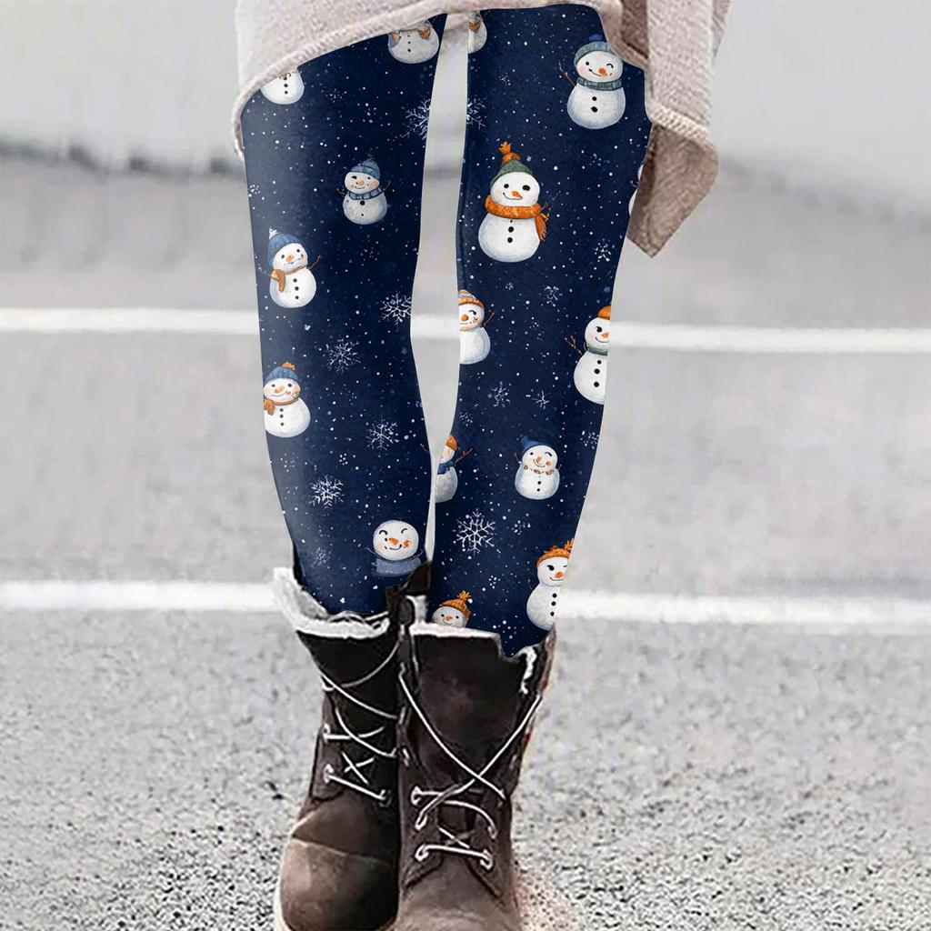 Women's Christmas Print Slim Fit Elastic Yoga Casual Pants