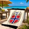 Norwegisches Fußballwappen Strandtuch, Schnelltrocknend, Pflegeleicht, Geeignet für Fitness und Strandurlaub, Sport-Essential