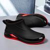 Men's Rain Boots New Short Tube Rain Boots Outdoor Waterproof and Anti Slip Fishing Shoes with Cotton Lightweight Rain Shoes