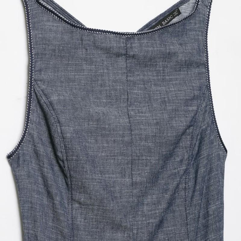 Elegant French-Style Backless Midi Dress With High Waist Fit Solid Color Sleeveless Women