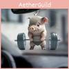 Adorable Acrylic Cartoon Style Pig Car Hanging Ornament Perfect For Car Interiors