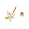 Zirkon Bauchnabelpiercing Ringe Nabelring Chirurgischer Schmetterling Körperschmuck