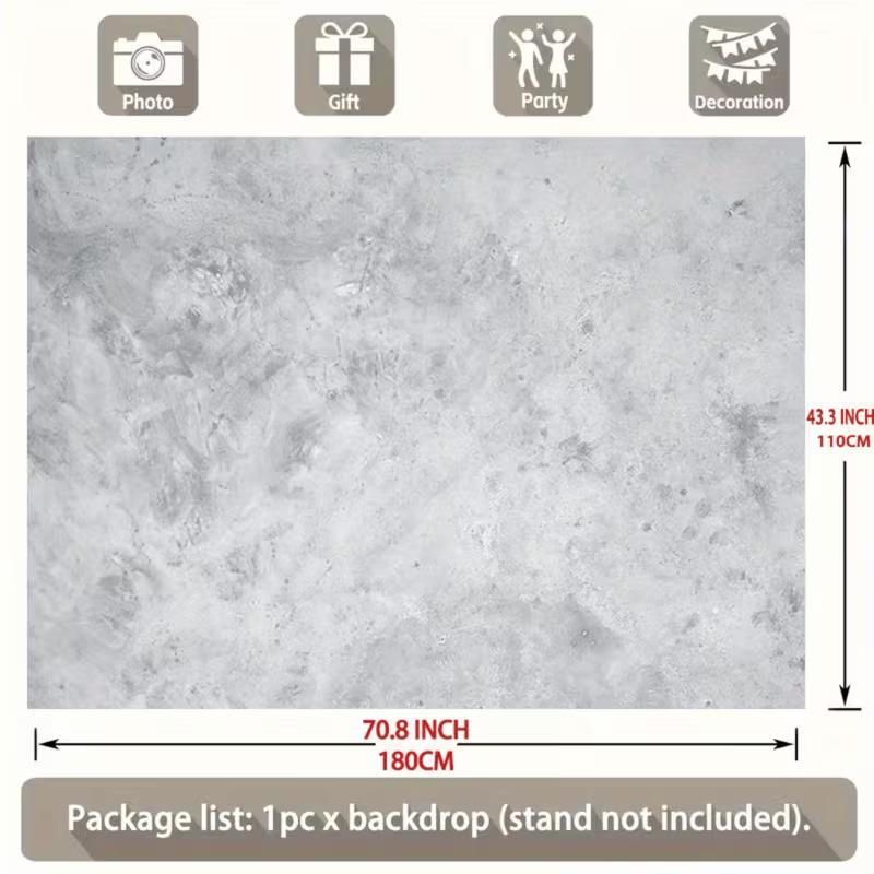 2D Simple Light Grey Stone Backdrop for Room Decor & Content Creation