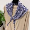 Silk scarf women's spring and autumn Korean version versatile black triangular scarf triangular shawl with knotted scarf scarf women's waist seal