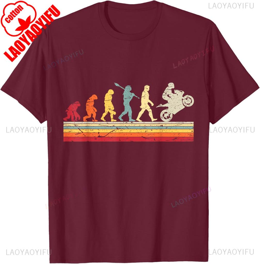 Evolution of The HuUnisex Biker Vintage Biker TShirt Camiseta Hombre Vintage Fashion Regular Shortsleeved Shirt Summer Cotton Tee