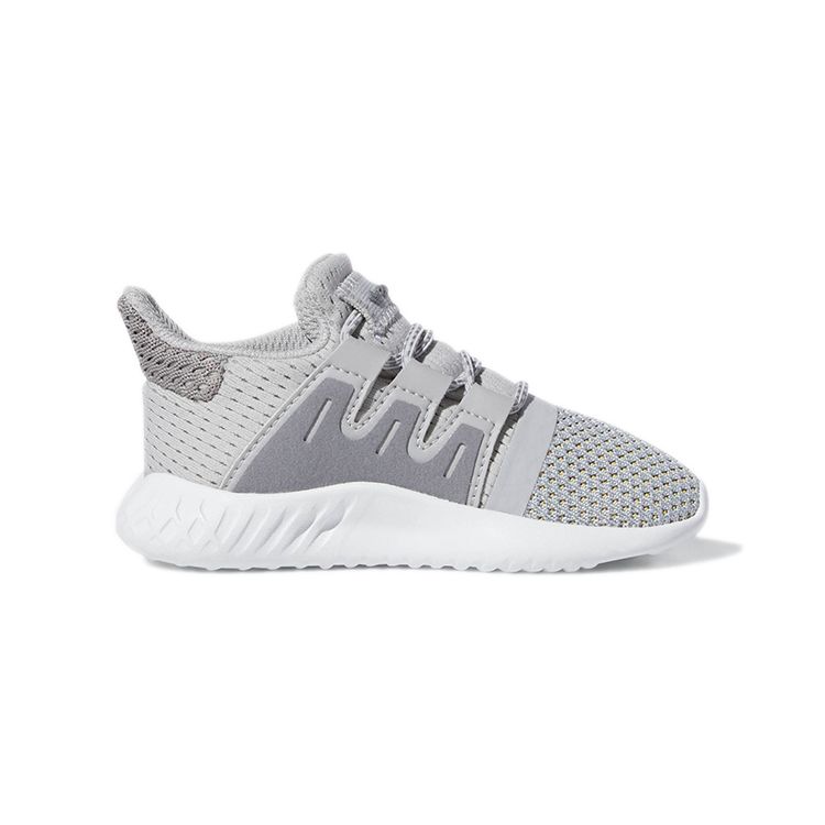 adidas Originals Tubular Dusk El I Round Toe Lace-Up Slip-Resistant Durable Breathable Low-Top Walking Shoes Baby Shoes Gray B42060