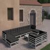 Day and Night - Day and Night 10-piece Garden Furniture Set with Gray Pine Wood Cushions