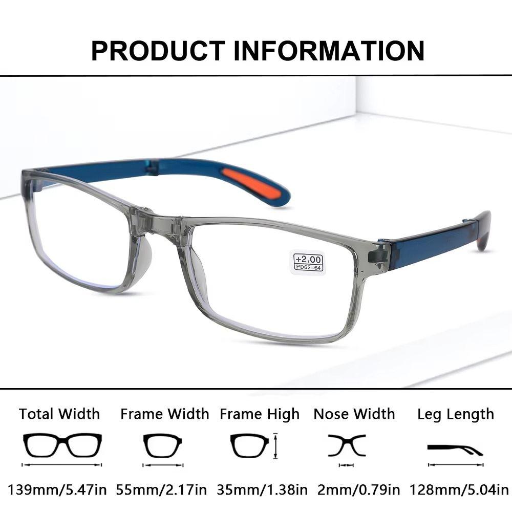 Square Frame Business Eyeglasses Blue+Grey Eye Protection Vintage Vision Care Men Women