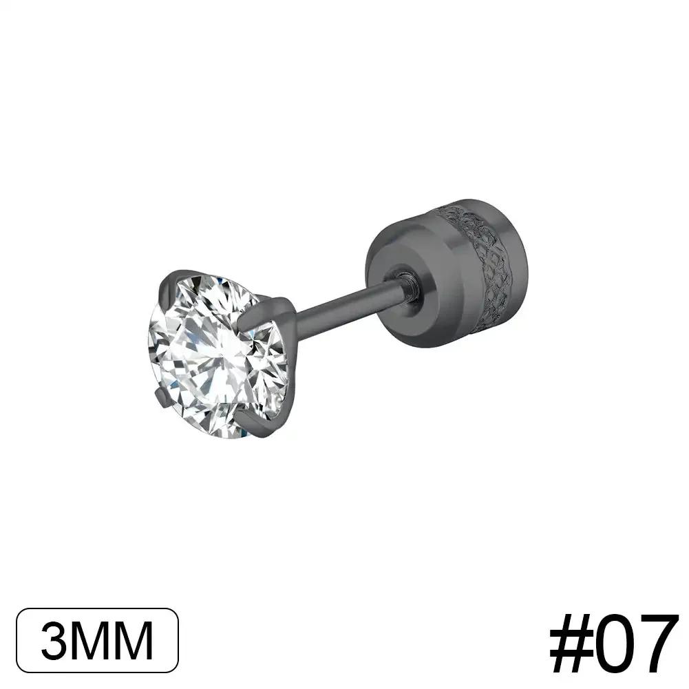 Fashion Four Claw Zircon Cartilage Stainless Steel Ear Stud Crystal Zircon Earrings Piercing Jewelry Steel Clear