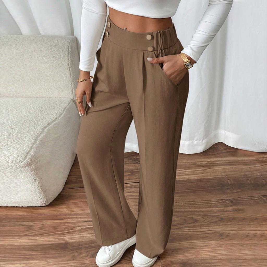 Women's Pants  With Pockets Business Work Casual Trousers Lightweight Caual Loose Trousers