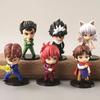BANDAI Conjunto com 6 Peças Figura de Anime YuYu Hakusho Yuusuke Urameshi Kurama Sombra Fugaz PVC Fofa Versão Q Modelo Presente de Alta Qualidade para Crianças Brinquedos