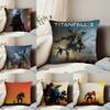 Hot Cool Game T-Titanfall Pillow Case Anti-dustmite Pillowcase Invisible Zipper Silky Short Plush Sofa Cushion Cover