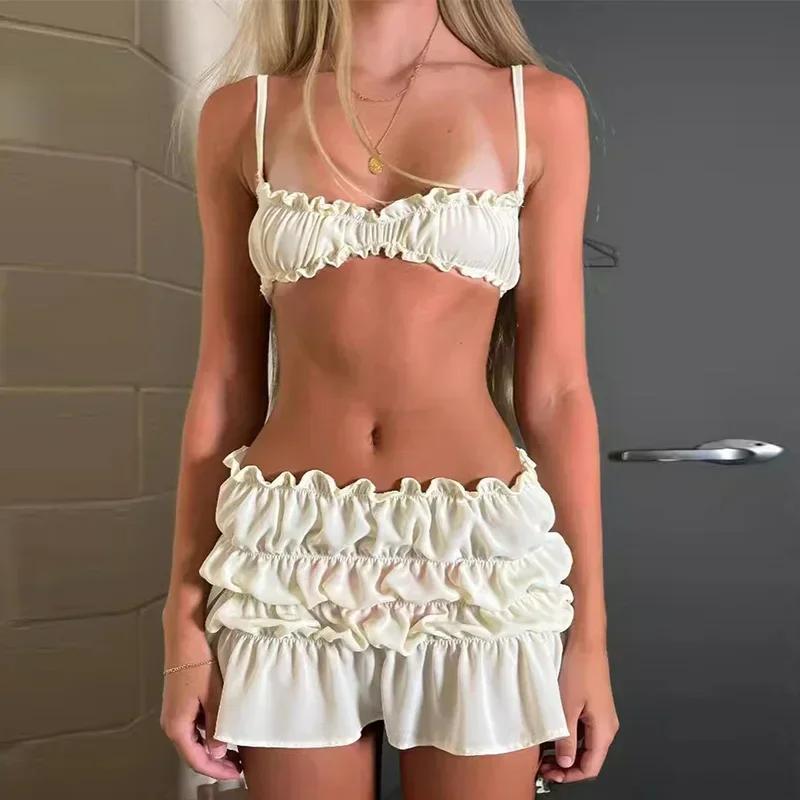 

Летний кружевной элегантный комплект из 2 предметов, женский новый купальник Kawai, сексуальный купальник, женский однотонный дизайн без рукавов, костюм для пляжной вечеринки, шикарные костюмы S чёрный