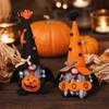 Decorative Gnome Toys Halloween Plush Decoration, Spooky Orange Black Boo Pumpkin Swedish Tomte Seasonal Table Accents Figurine, Elf Dwarf Ornaments