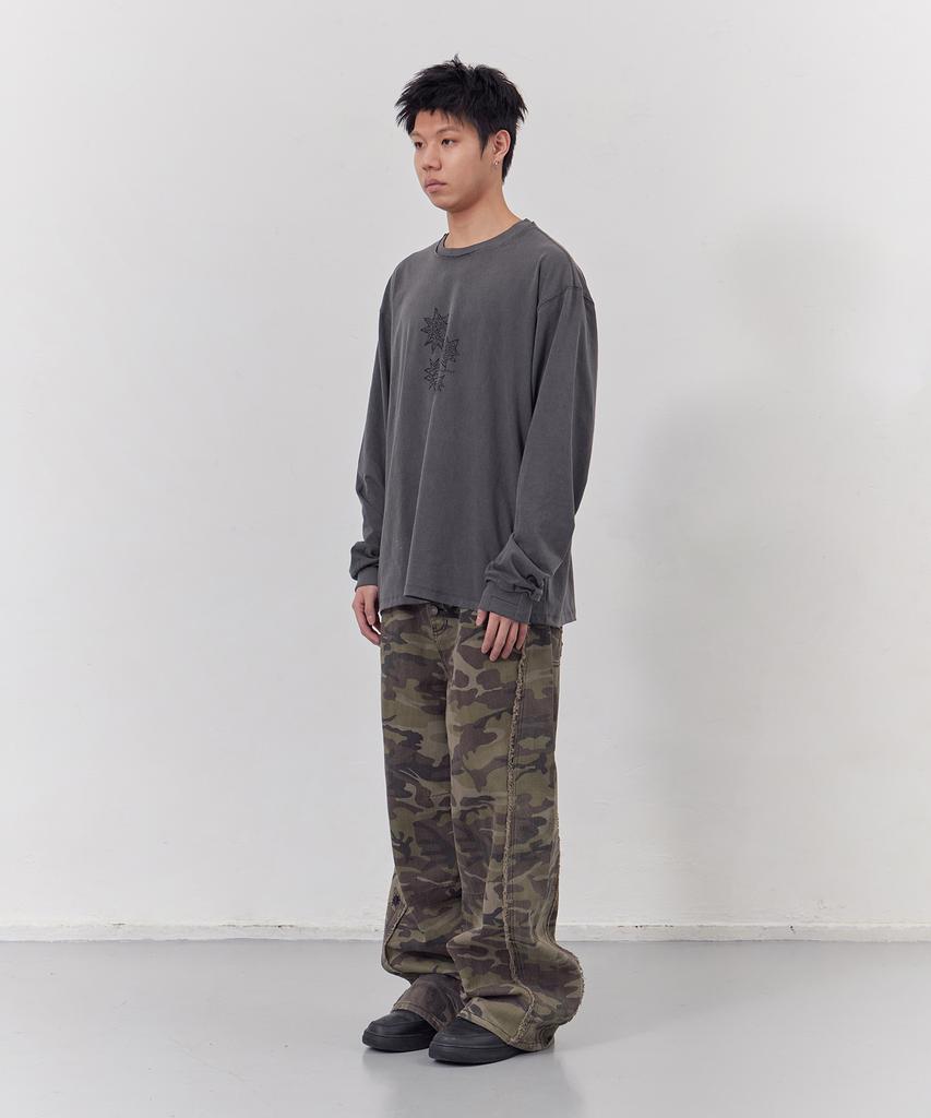 Tonilolenseu Pigment Graphic Long Sleeve Charcoal