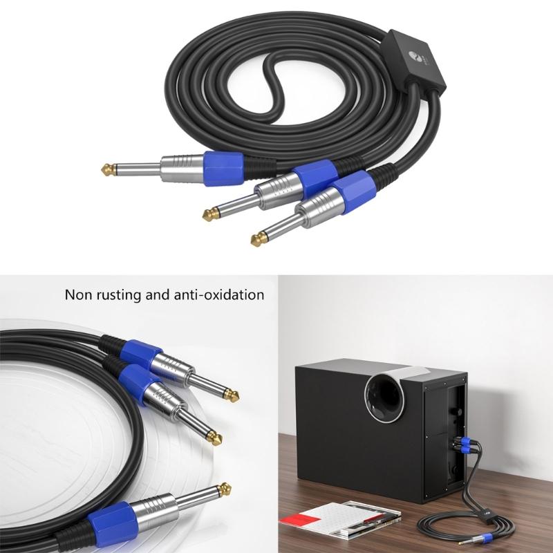 6.35mm 1/4inch Splitter Adapter Cable Male to Double Male Single Channel/Double Channel Stereo Y Type Aux Cord Wire