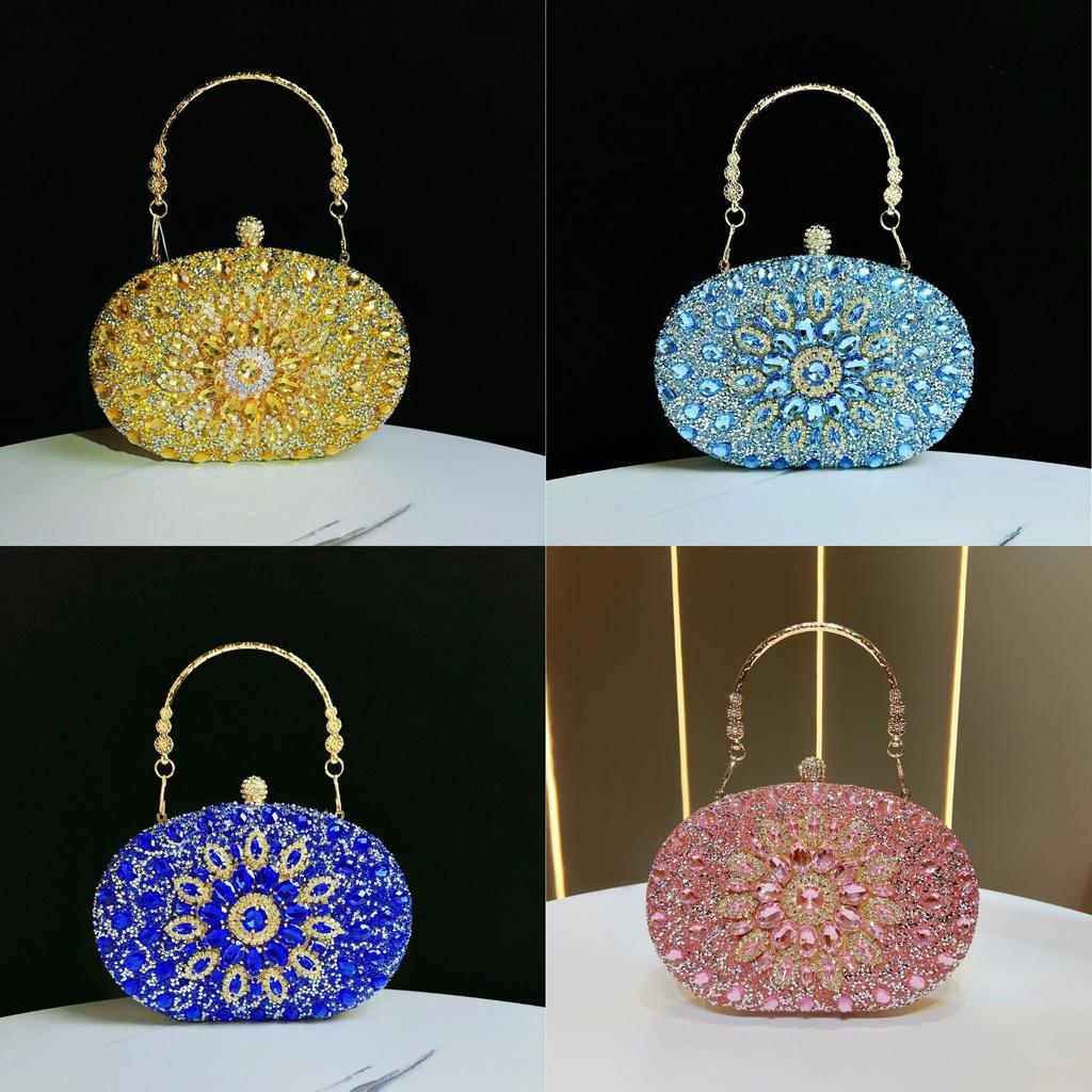 Pochette a Conchiglia con Strass Scintillanti e Catena per Eventi Serale
