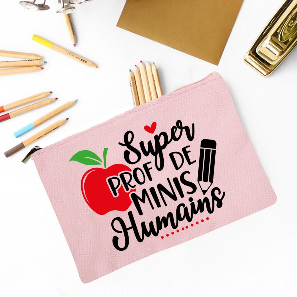 The Influence of Teacher Will Last for A Lifetime Print Makeup Bag Travel Toiletry Bag Pencil Case Stationery Bags Teachers Gift