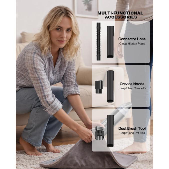 Handheld Vacuum Cleaner Cordless, Mini Portable Car Hand Vacuum Cleaner, Powerful Suction Hand Vac, Rechargeable Lightweight Handheld Vacuum for