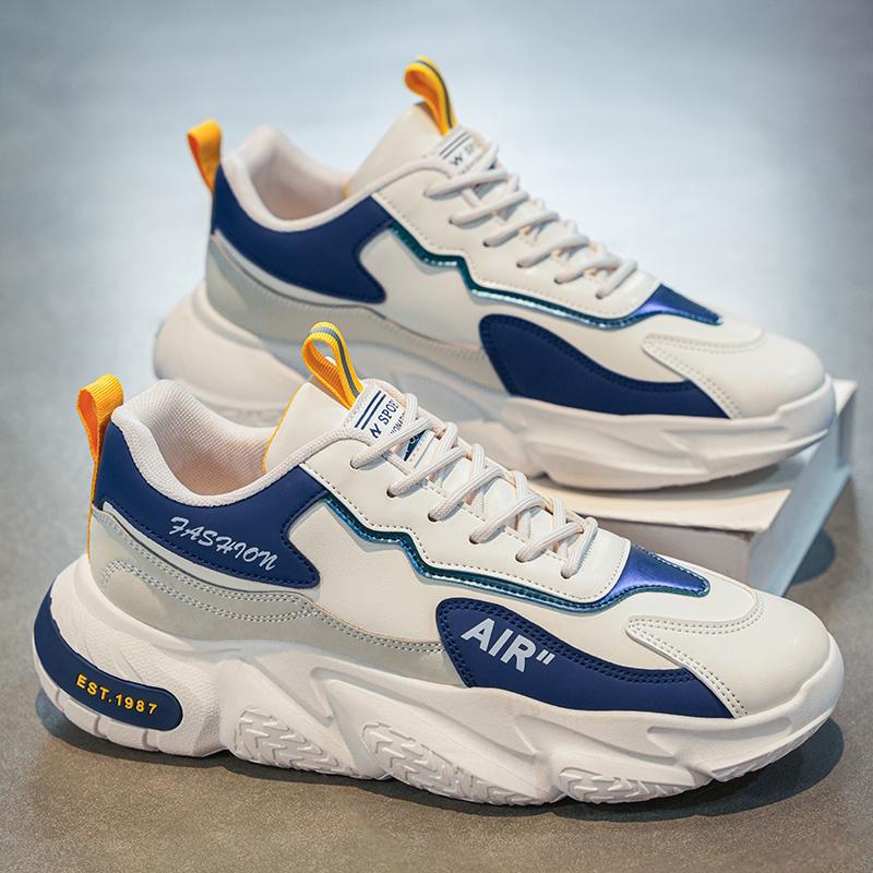 

Casual men s shoes autumn dad shoes men s spring and autumn leather casual sports shoes heightening non-slip small white tide shoes 44
