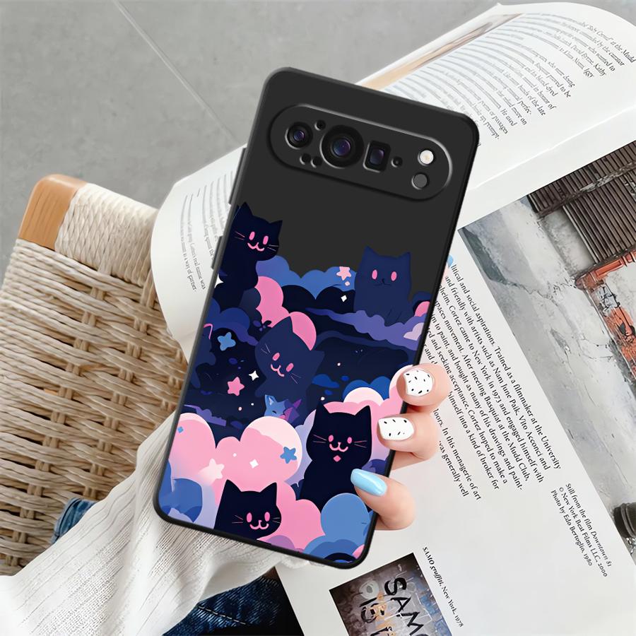 

Case for Google Pixel 9a 10 9 Pro XL 7a 6a 6 7 8 Pro 8a Funda Phone Cover Cat Starry Night Google Pixel 10 Pro XL