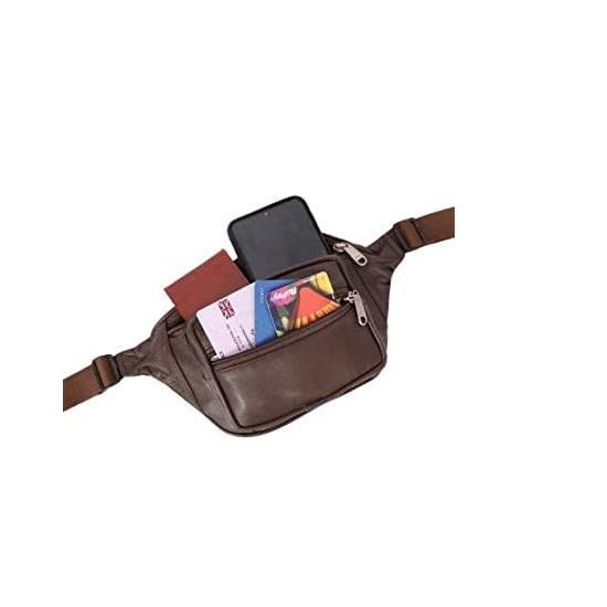 Noora Dark Brown Leather Men & Women Waist Bag Fanny Bag Travel Pouch Passport Holder Pouch