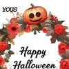 Festive Fall Window Clings Halloween Wreath Wall Stickers, Happy Garland Decals, Retro Autumn Pumpkin DIY Decoration & Rose Waterproof PVC Decor