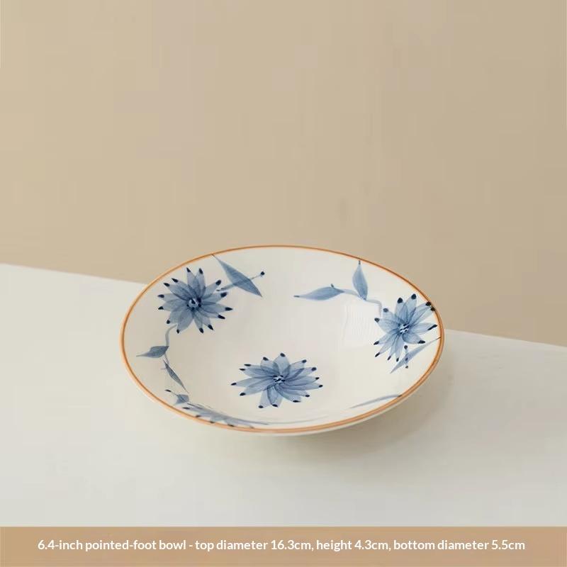 Retro Hotel Tableware High-Looking Japanese Hand-Painted Breakfast Plate Shallow Bowl for Cold Dishes Dishes Plates Dining Plate