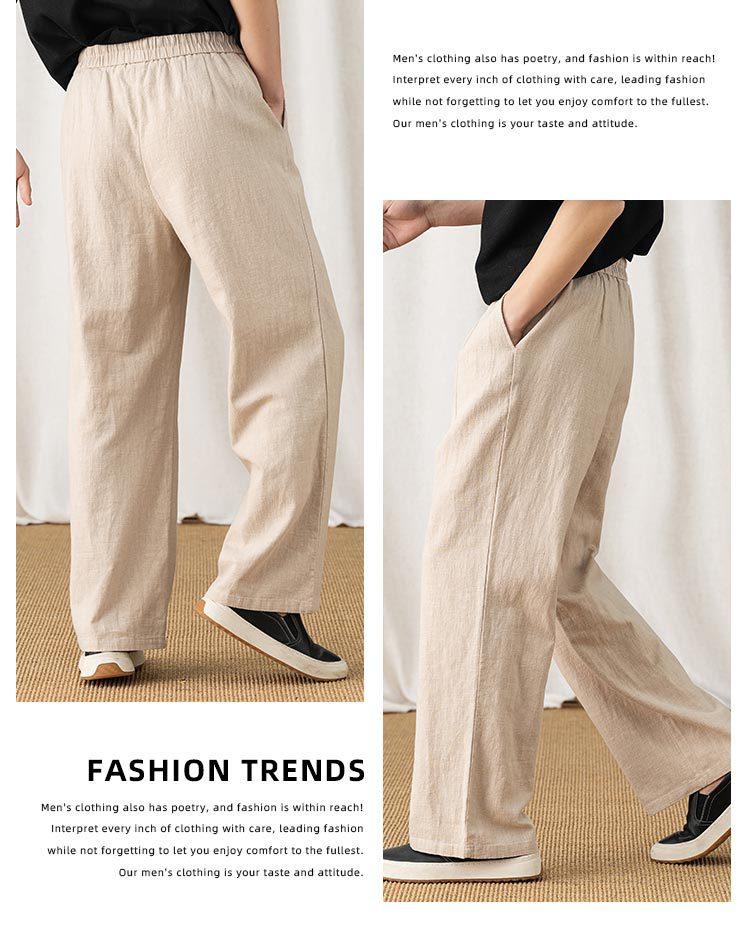 Ramie Blend Men's and Women's Casual Pants Breathable Pants