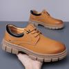 Retro-style Big Head Leather Shoes for Men Fashion Casual New Designer Outdoor Shoes Male Spring Autumn Platform Work Shoe Man