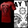 Muay Thai T-shirt Thai Boxing Yantra Tigers Tattoo Thai Boxer Martial Art Tee