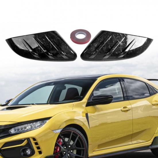 2x Carbon Fiber Style Side Mirror Cap Covers For Honda Civic Hatchback 2016-2021