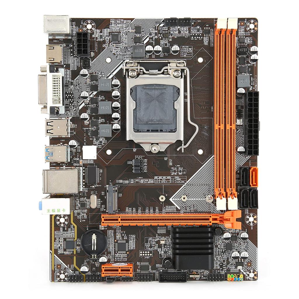M-ATX Desktop Motherboard, B75 LGA 1155 Gaming Motherboard, M.2 NVME/SATA Slot, Dual Channel DDR3/Power 3+1 Mode, VGA/DVI/HDML, i7 Processor