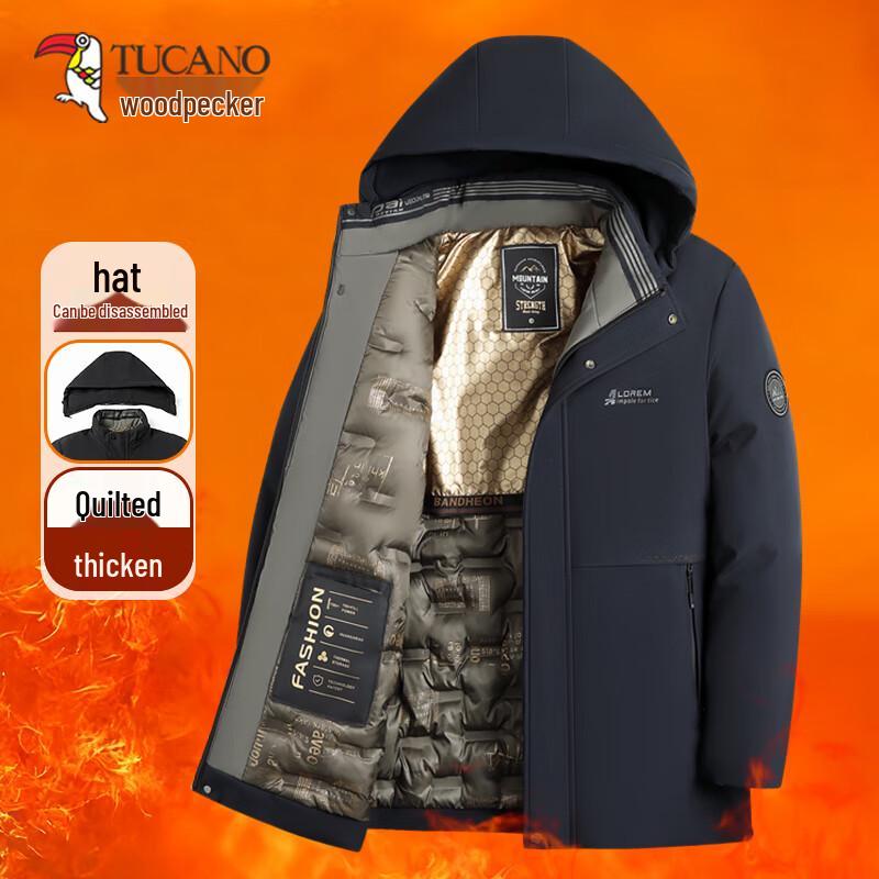 

TUCANO Men s Winter Warm Hooded Cotton Jacket 4XL