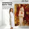 Waterproof Luxury Shower Curtain Red Hair Portrait Gold Abstract Bohemian Art Print Bathroom Decor Shower Liner for Modern Bathr