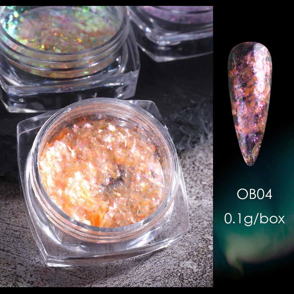 1 Box Aurora Opal Flakes Glittter Nail Sequins Sparkly Paillettes Nail Art Decoraiton