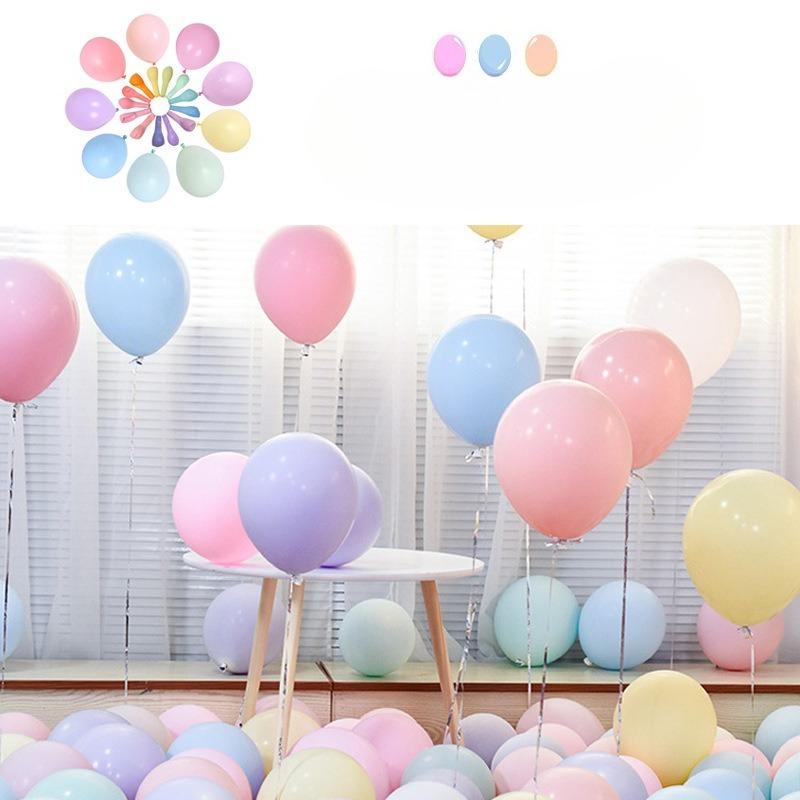 Macaron Balloons, 5-inch and 10-inch Round Thickened Latex Balloons, Wedding Party Supplies, Birthday and Wedding Decorations