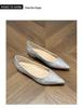 Fairy Style Pointed Toe Flat Shoes - Champagne Gold & Silver, Perfect for Weddings, Plus Size, Bridesmaids, and Pregnant Women. Hidden Heel.