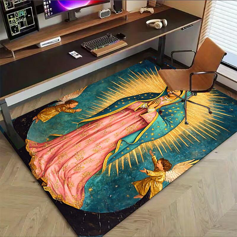 1PC Virgin Mary angels Extra Large Non Slip Floor carpet, Office, family, Studio   Large Area Rug Indoor Rugs, Bold Statement Piece