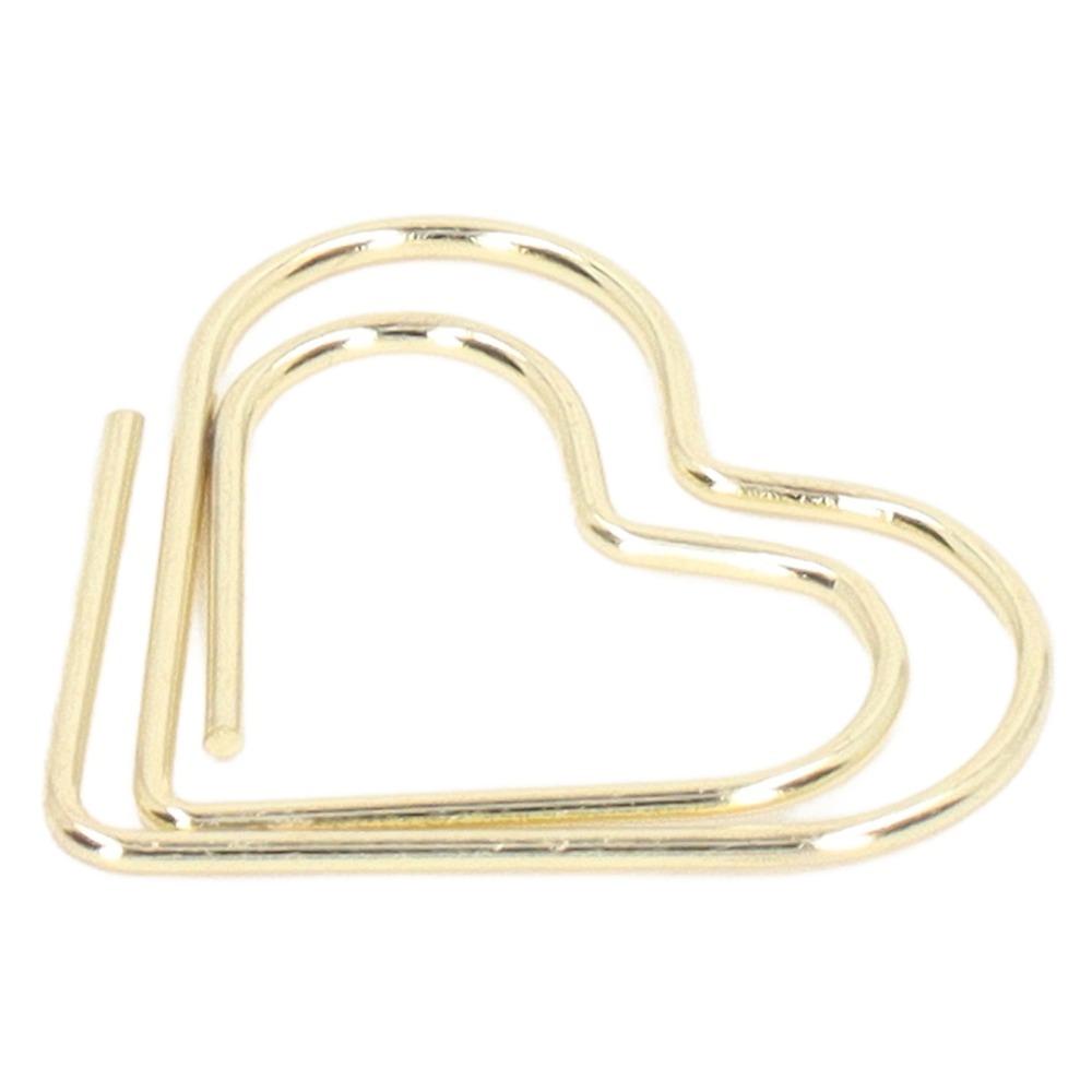 100Pcs Electroplated Metal Paperclips Heart Shaped Gold Paper Clips Office Clips  Scrapbook Making