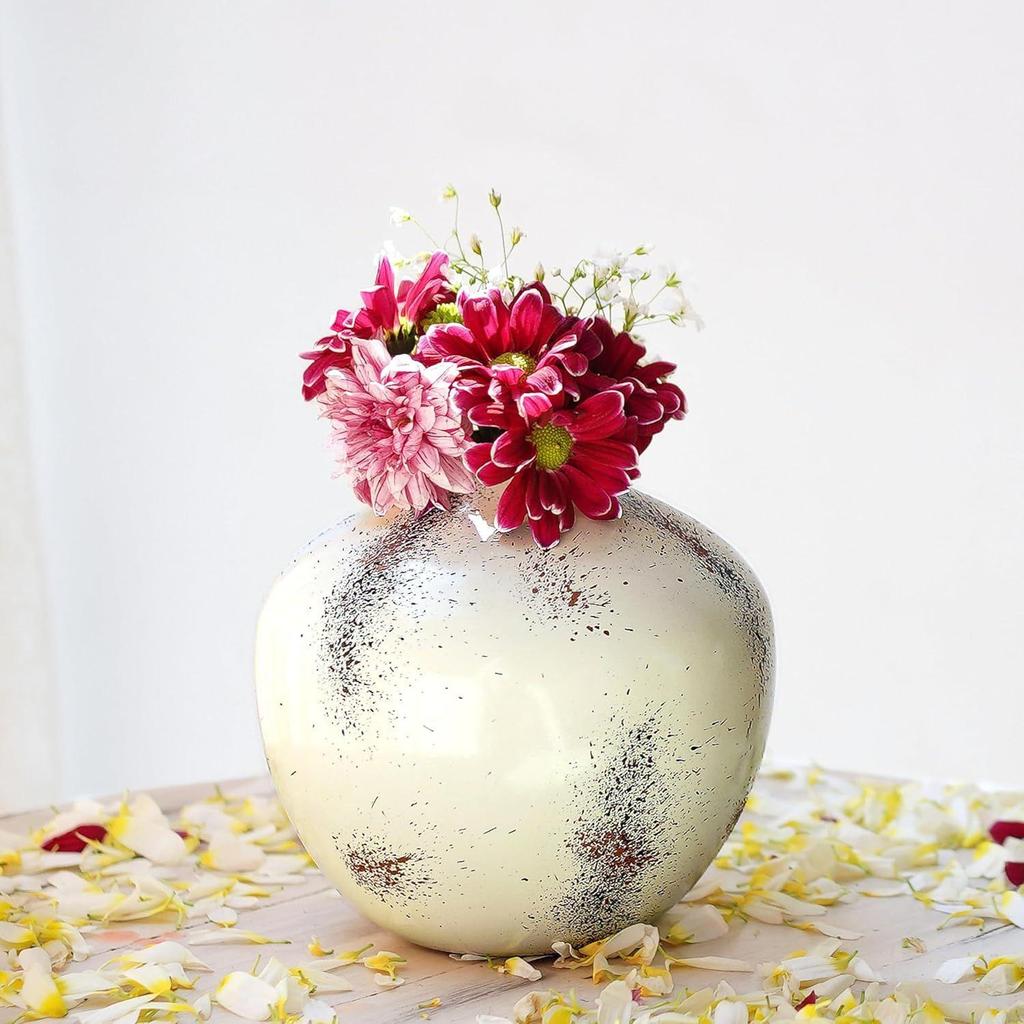 Metal Flower Vase for Home Decor | Table Decorative Item for Bedroom Living Room Office | Best Gift