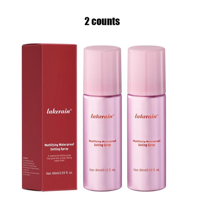 2pc Mattifying Makeup Setting Spray 60ml, Lightweight Mist for Daily Cosmetic Surface Fixing
