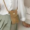 Colorful Woven Crossbody Straw Bag: Cute Cotton Rope Design, Perfect for Cell Phones - A Stylish Single Shoulder Bag for Women