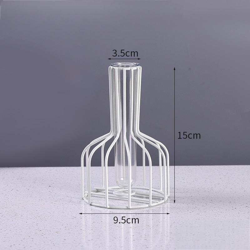 

1pc Hollow Out Iron Art Golden Vase, Home Living Room Transparent Simulation Flower Dried Flower Arrangement Container