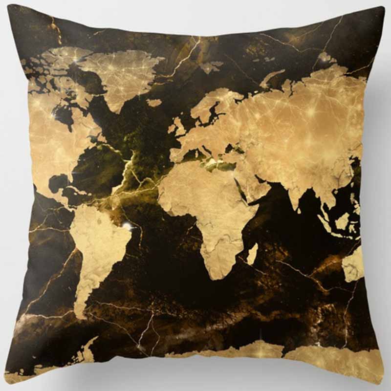 Black and Yellow Square Pillowcase, Home Decoration, Car Sofa Cushion Cover 45cm*45cm